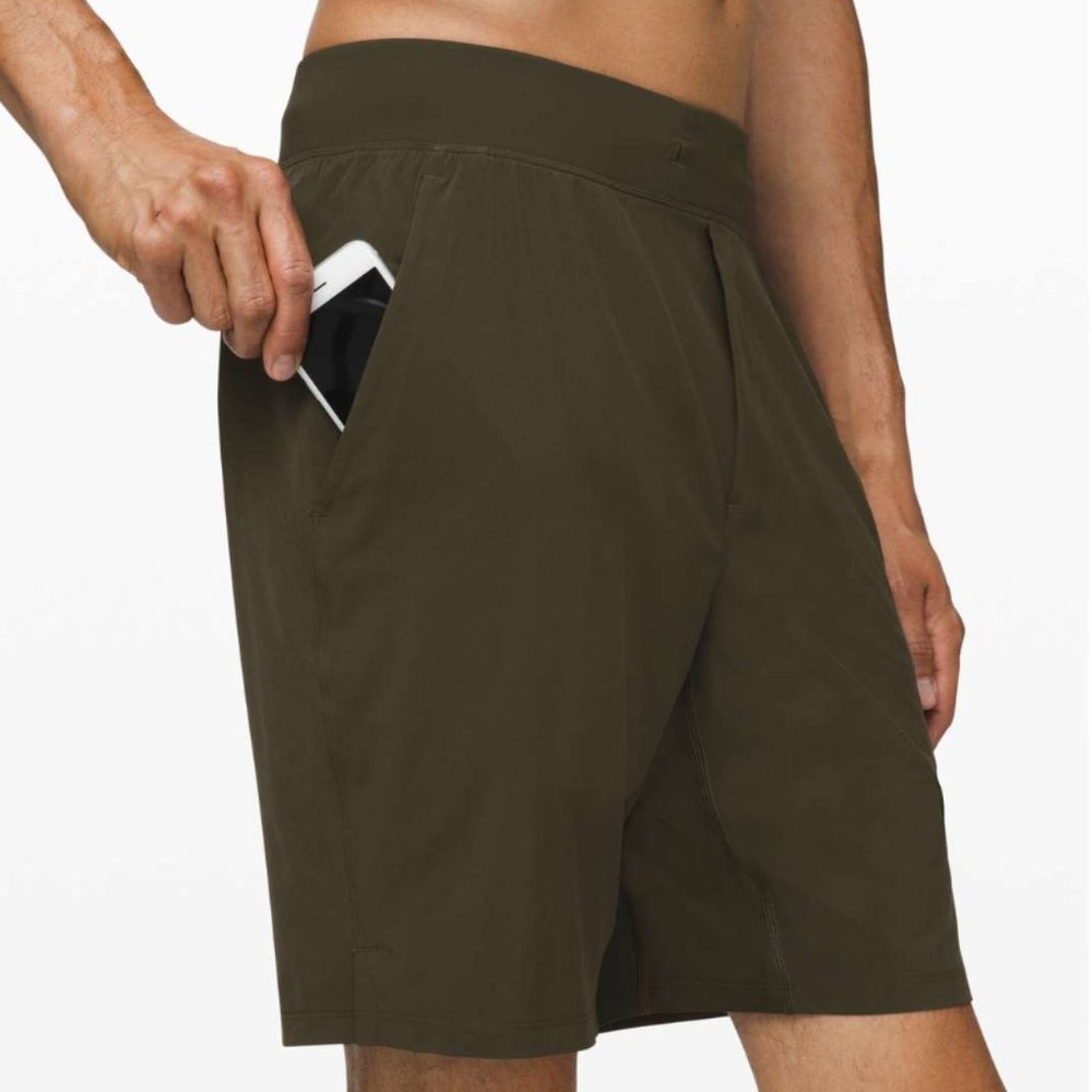 Lululemon T.H.E. Short 9" Linerless Olive Green Size Medium Men's